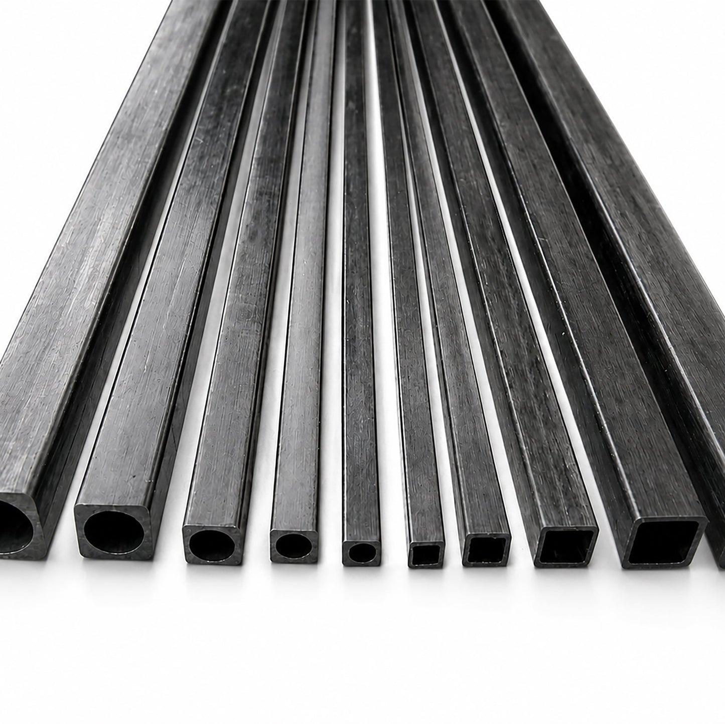 100% Carbon Fiber Square Tube – Multiple Sizes Available, 500mm Length for Drone & UAV Applications