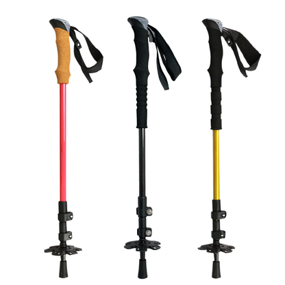3K Carbon Fiber Trekking Poles – Tungsten Steel Tip, 3-Section External Lock, Anti-Slip Grip, Mud & Snow Baskets Included, 22.8–45.2in Adjustable