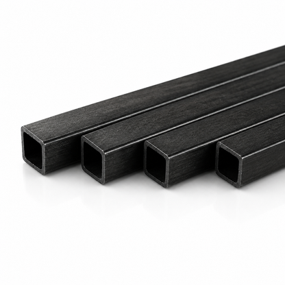 100% Carbon Fiber Square Tube – Outer Square / Inner Round, Multiple Sizes Available, 500mm Length for Drone & UAV Applications