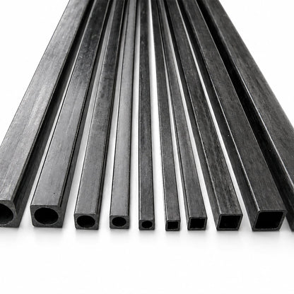 100% Carbon Fiber Square Tube – Multiple Sizes Available, 500mm Length for Drone & UAV Applications