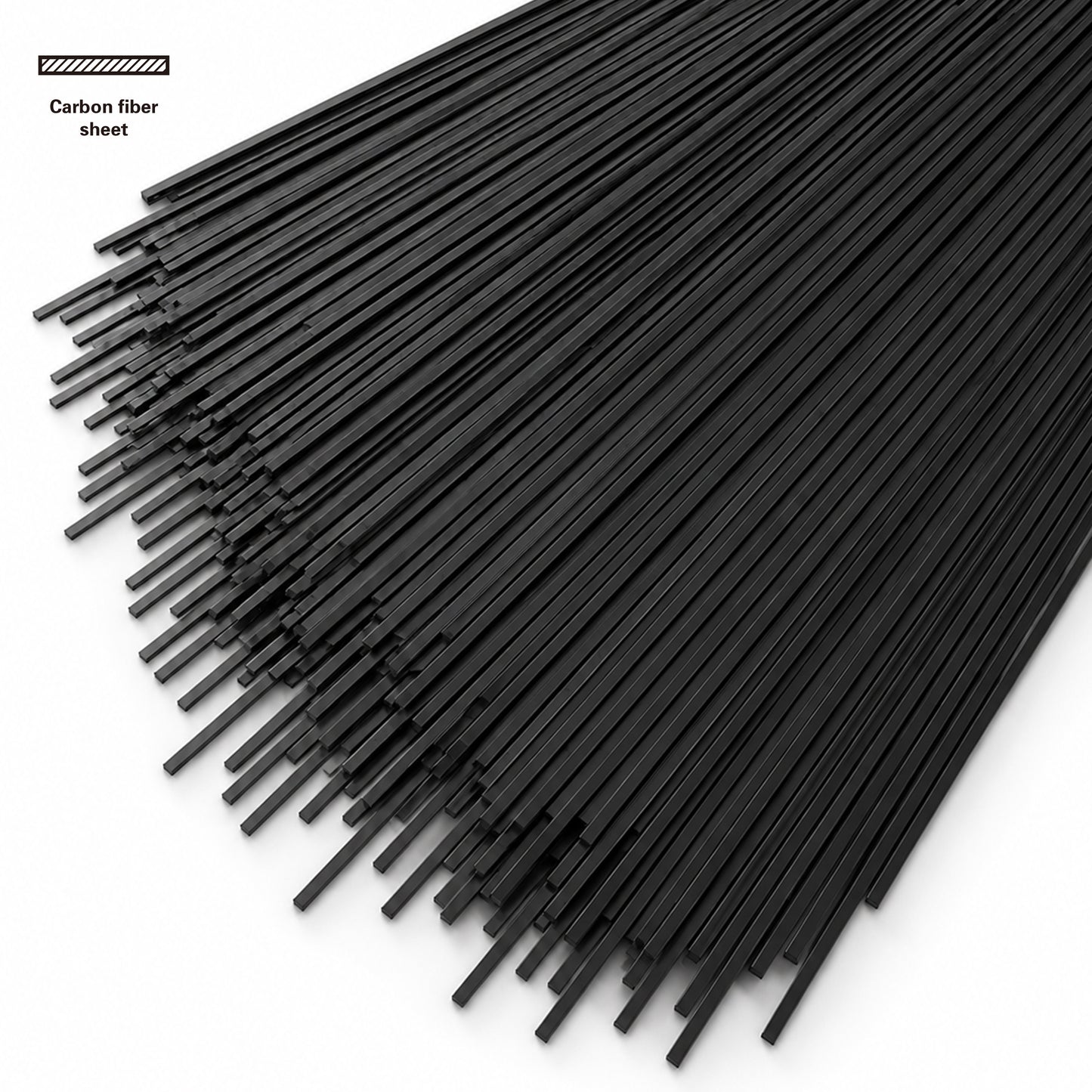 100% Carbon Fiber Flat Strip – Multiple Sizes Available, 500mm Length for Drone & UAV Applications