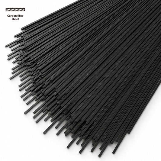 100% Carbon Fiber Flat Strip – Multiple Sizes Available, 500mm Length for Drone & UAV Applications