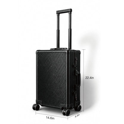 Luxury Carbon Fiber Carry-On Luggage – Assembled Carbon Fiber & Aluminum Alloy Suitcase with Spinner Wheels, TSA Lock & USB Charging Port