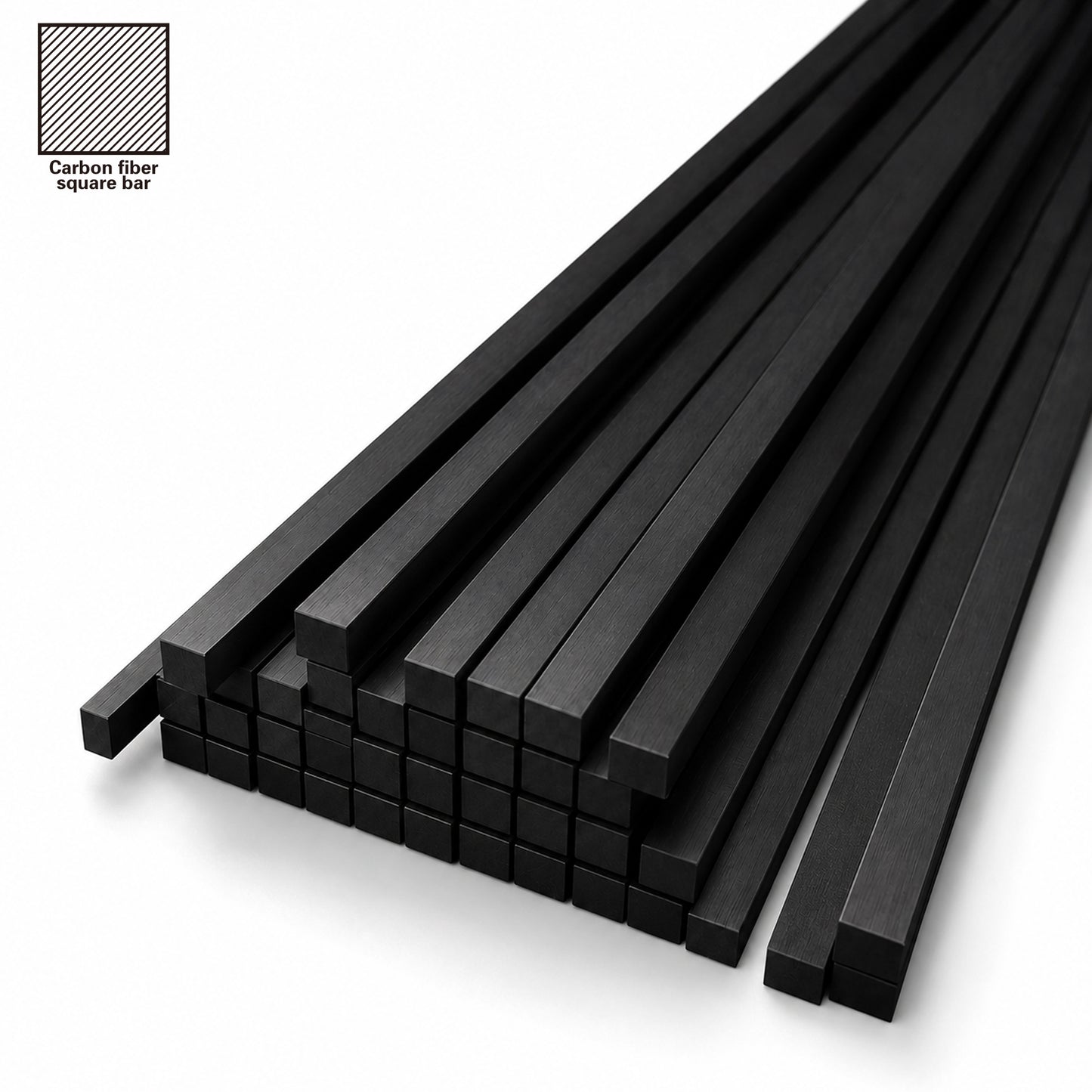 100% Carbon Fiber Square Rod – Multiple Sizes Available, 500mm Length for Drone & UAV Applications