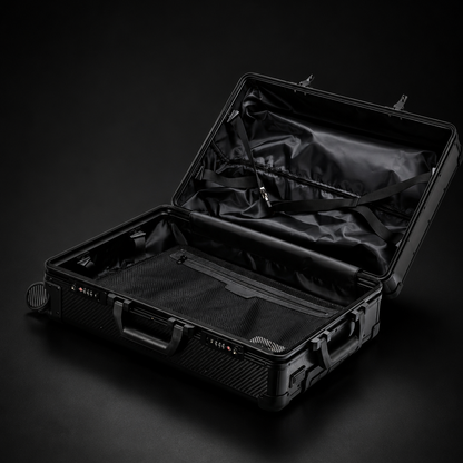 Luxury Carbon Fiber Carry-On Luggage – Assembled Carbon Fiber & Aluminum Alloy Suitcase with Spinner Wheels, TSA Lock & USB Charging Port