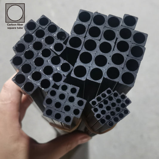 100% Carbon Fiber Square Tube – Outer Square / Inner Round, Multiple Sizes Available, 500mm Length for Drone & UAV Applications