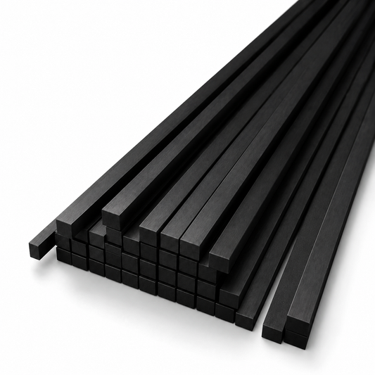 100% Carbon Fiber Square Rod – Multiple Sizes Available, 500mm Length for Drone & UAV Applications