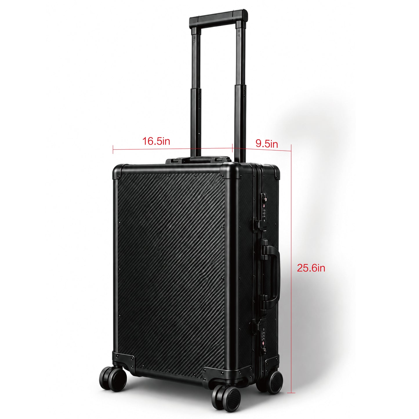 Luxury Carbon Fiber Carry-On Luggage – Assembled Carbon Fiber & Aluminum Alloy Suitcase with Spinner Wheels, TSA Lock & USB Charging Port
