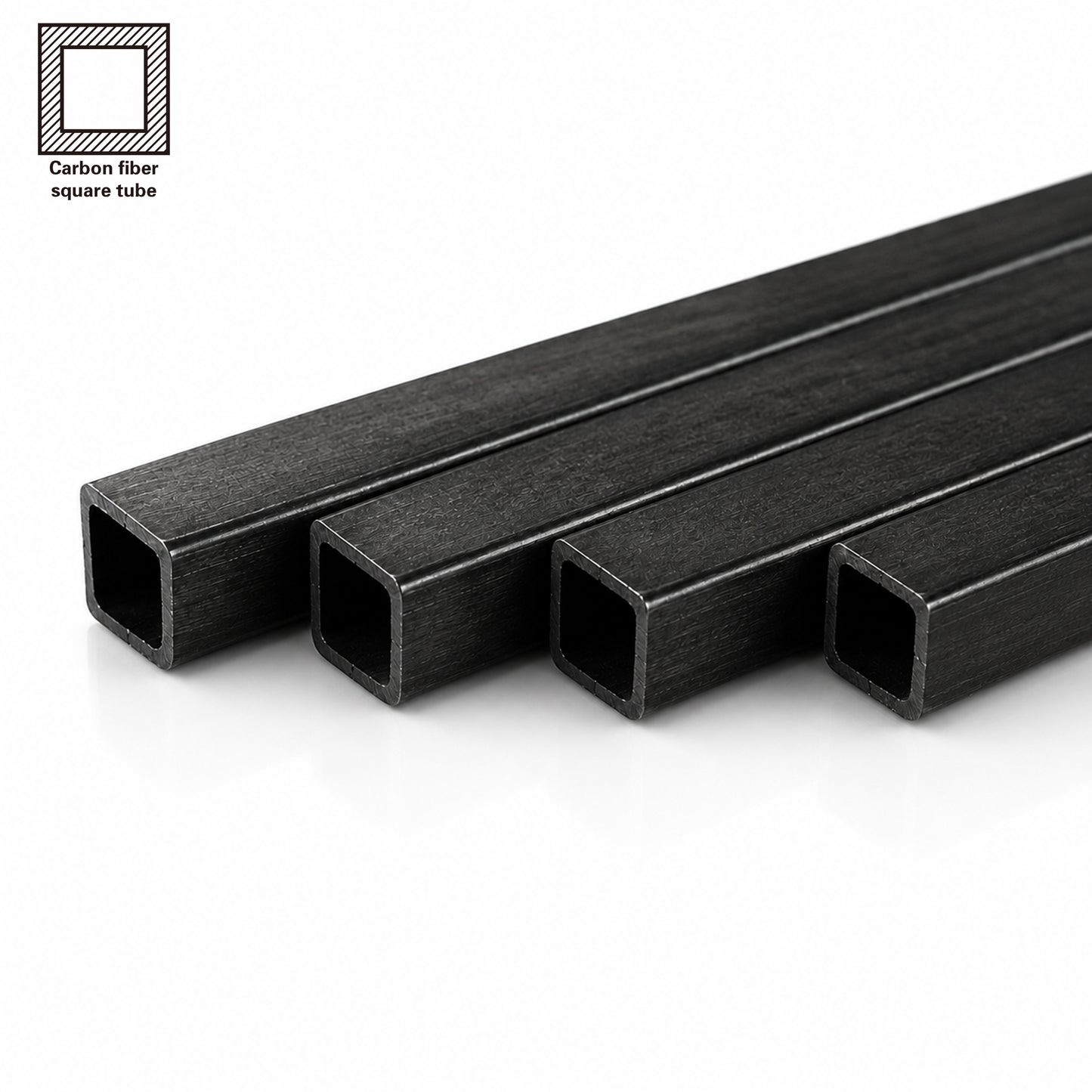 100% Carbon Fiber Square Tube – Multiple Sizes Available, 500mm Length for Drone & UAV Applications