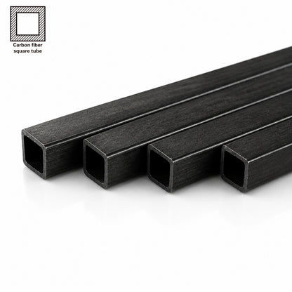 100% Carbon Fiber Square Tube – Multiple Sizes Available, 500mm Length for Drone & UAV Applications